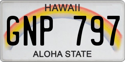 HI license plate GNP797