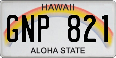 HI license plate GNP821