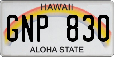 HI license plate GNP830