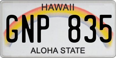 HI license plate GNP835