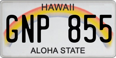 HI license plate GNP855