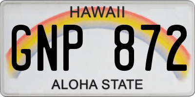 HI license plate GNP872