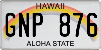 HI license plate GNP876