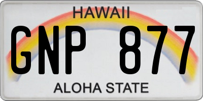 HI license plate GNP877