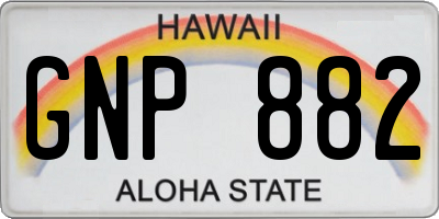 HI license plate GNP882