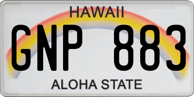 HI license plate GNP883
