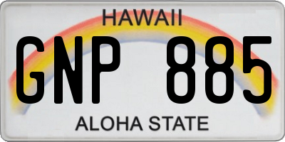 HI license plate GNP885