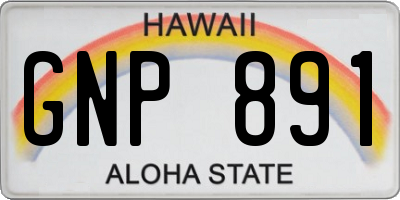 HI license plate GNP891