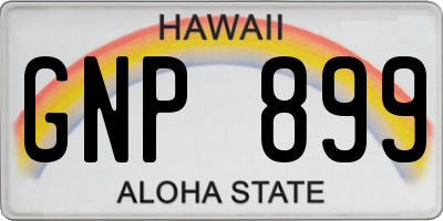 HI license plate GNP899