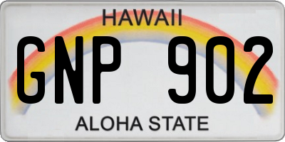 HI license plate GNP902