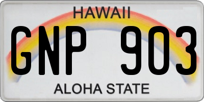 HI license plate GNP903