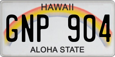 HI license plate GNP904