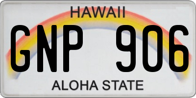HI license plate GNP906