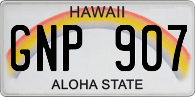 HI license plate GNP907