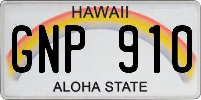 HI license plate GNP910