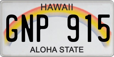 HI license plate GNP915