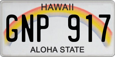 HI license plate GNP917