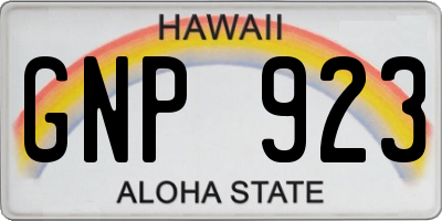HI license plate GNP923