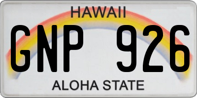 HI license plate GNP926