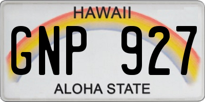 HI license plate GNP927