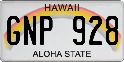 HI license plate GNP928