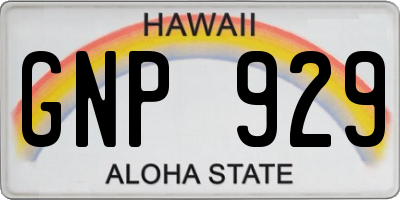 HI license plate GNP929