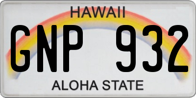 HI license plate GNP932