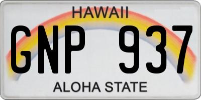 HI license plate GNP937