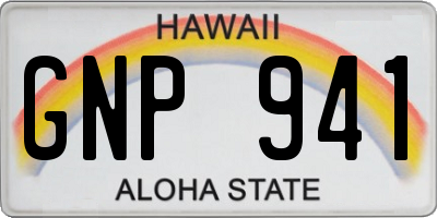 HI license plate GNP941