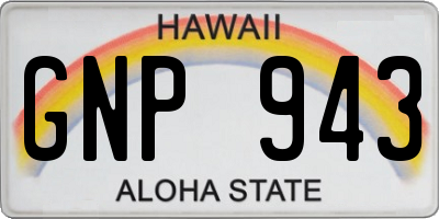 HI license plate GNP943