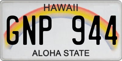 HI license plate GNP944