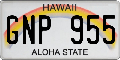 HI license plate GNP955