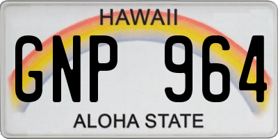 HI license plate GNP964
