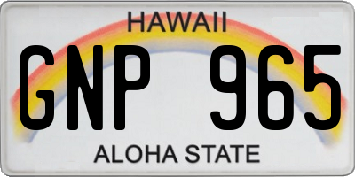 HI license plate GNP965