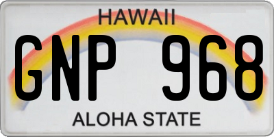 HI license plate GNP968