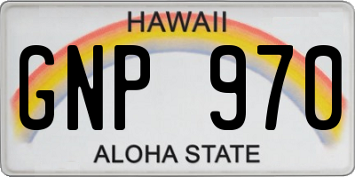 HI license plate GNP970