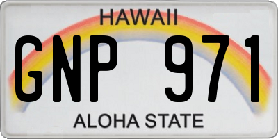 HI license plate GNP971