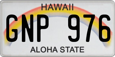 HI license plate GNP976