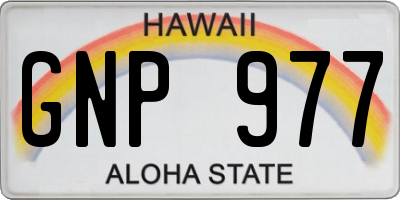 HI license plate GNP977