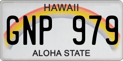 HI license plate GNP979