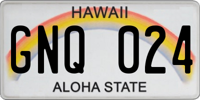 HI license plate GNQ024