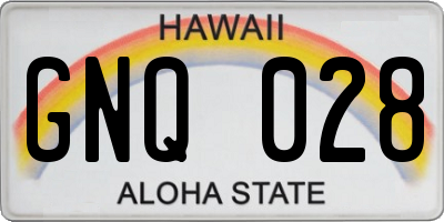 HI license plate GNQ028