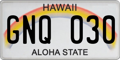 HI license plate GNQ030