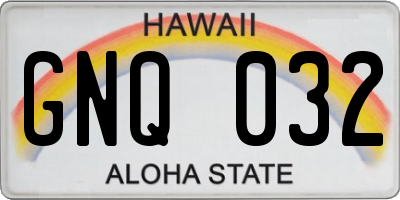 HI license plate GNQ032