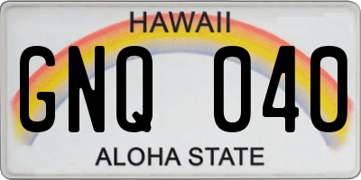 HI license plate GNQ040