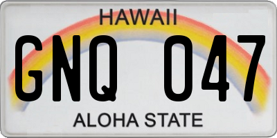HI license plate GNQ047