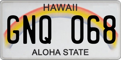 HI license plate GNQ068