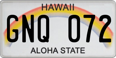 HI license plate GNQ072