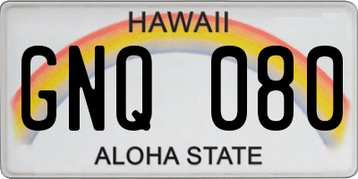 HI license plate GNQ080