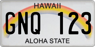 HI license plate GNQ123